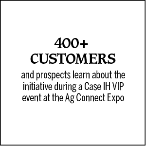 400+ customers and prospects learn about the initiative during a Case IH VIP event at Ag Connect Expo