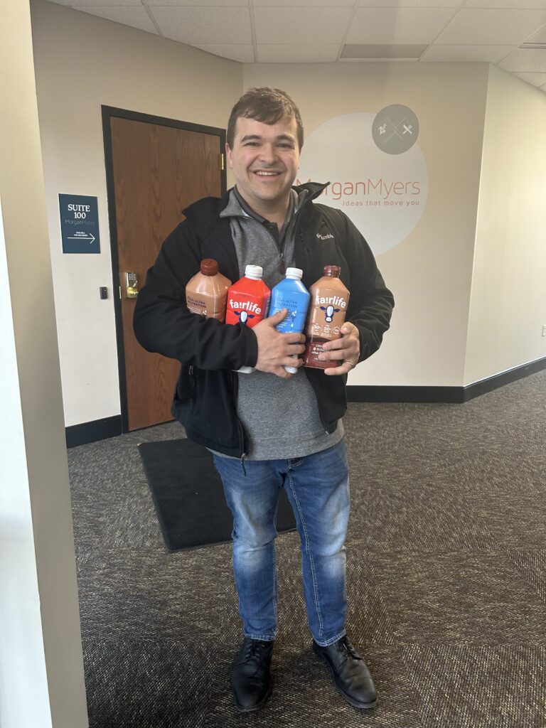 Holding Fair Life milk