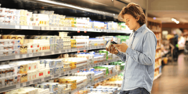 man at grocery store