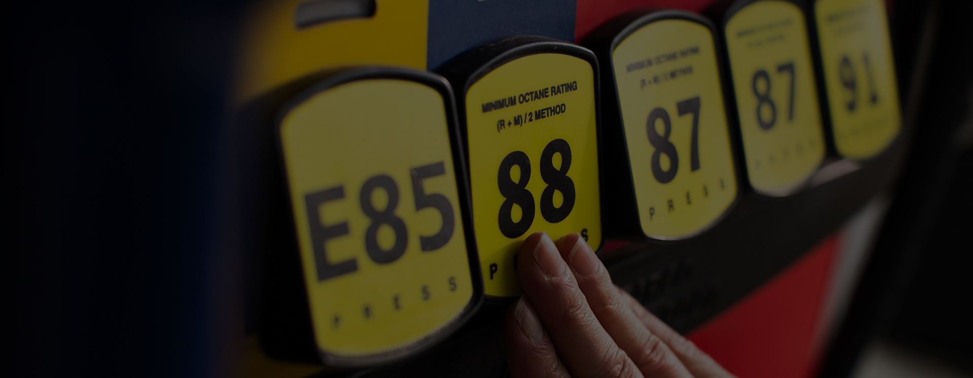 Photo of a fuel pump grade selection