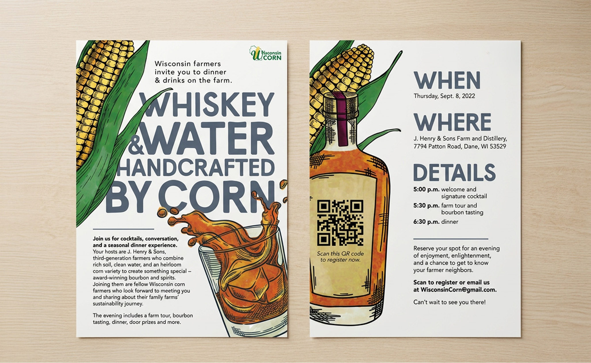whiskey and water handcrafted by corn event mockup