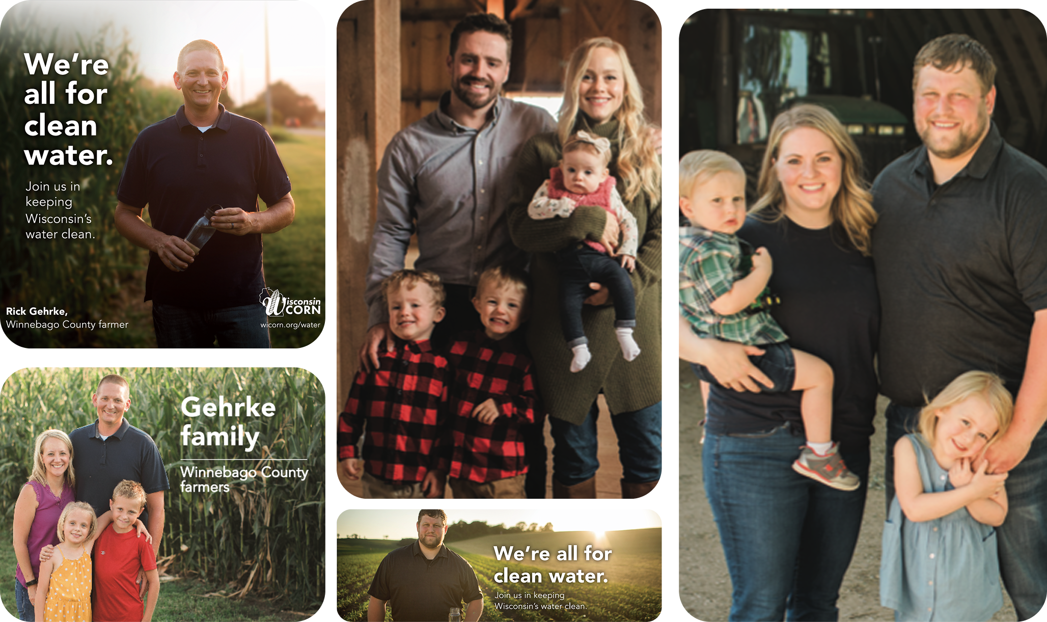 wi corn family photo collage