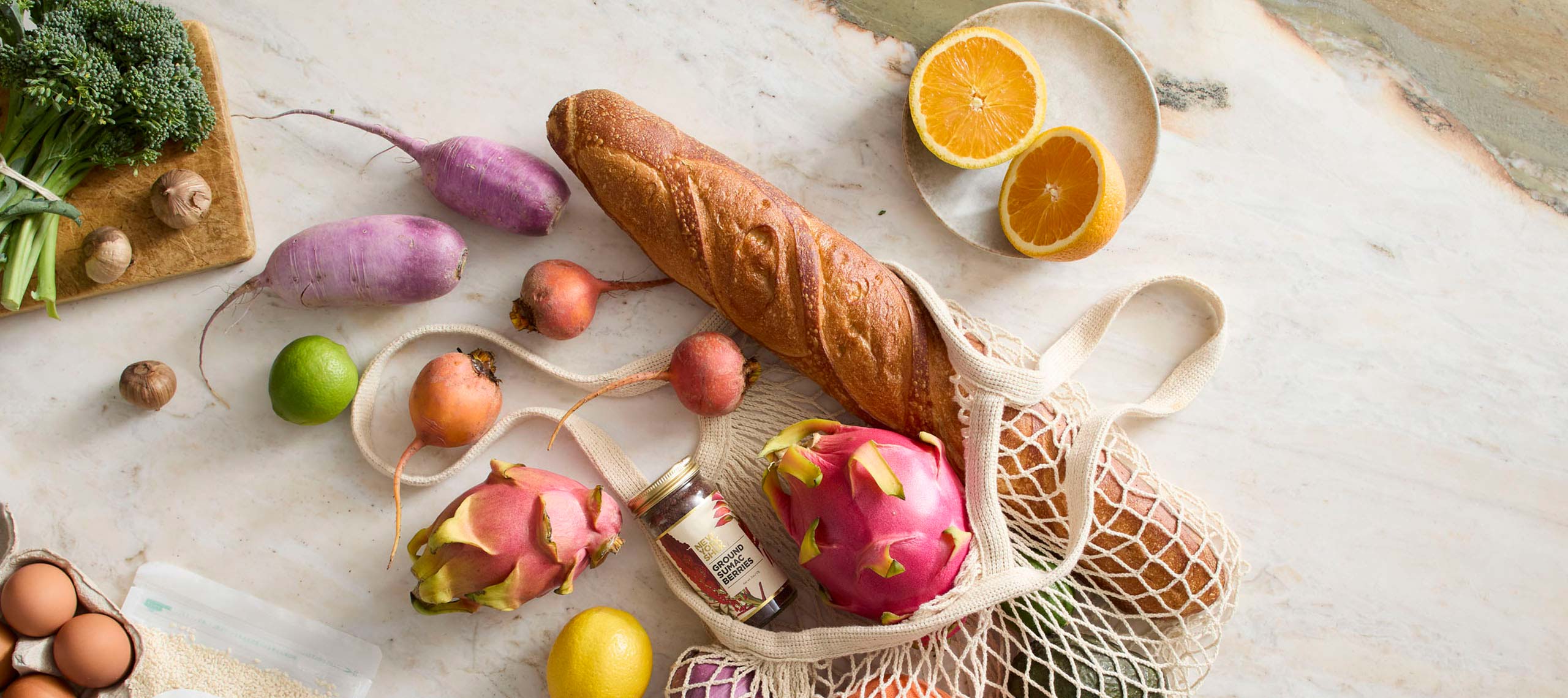 Photo of bread and fresh produce